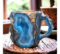 JACKANNA Tazza da caffè in cristallo minerale in agata - Tazza di cristallo multicolore per caffè/tè - Elegante regalo per ufficio e casa (4)