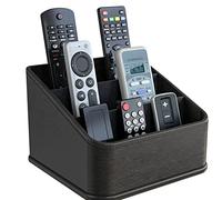 JackCubeDesign 3 comparti Porta organizer per telecomando in pelle nera, controller TV guida, contenitore multimediale -: MK122B
