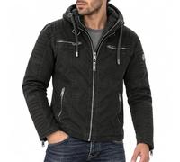 Jacke für Herren Winterjacke Übergangsjacke mit Kapuze Gesteppt Biker-Jacke