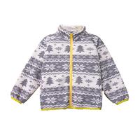 Jacke Herbst/Winter Neue Kinder Stehkragen Polar Fleece Weihnachten Schneeflocke Fawn Print Jungen Fleece Jacke, Grigio, 5-6 Anni