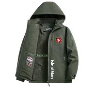 Jacket con Cappuccio Is.le of M.a.n T.T, Giacca Spessi Outwear Foderato Invernale, Sweatshirt Semplice Moda, per Unisex e Adulto, Puffer(Green,S)