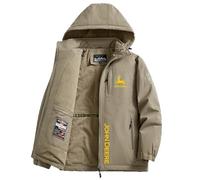 Jacket con Cappuccio-Uomo Deer, Giacca Manica Lunga Foderata Invernale, Cardigan con Stampato Moda, per Donna Adulta, Leggero(Khaki,L)