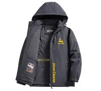 Jacket con Cappuccio-Uomo Deer, Giacca Manica Lunga Foderata Invernale, Cardigan con Stampato Moda, per Donna Adulta, Leggero(Grey,4XL)