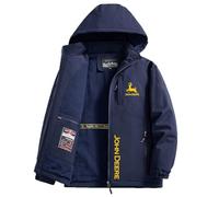 Jacket con Cappuccio-Uomo Deer, Giacca Manica Lunga Foderata Invernale, Cardigan con Stampato Moda, per Donna Adulta, Leggero(DarkBlue,L)