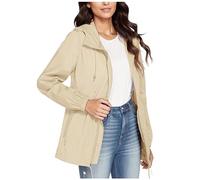 Jacket Giacca Da Donna,Cappuccio con Tasche cappotto esterno di mezza stagione antivento leggero ad asciugatura rapida taglia grande poncho antipioggia per Indossare Tutti I Giorni