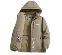 Jacket Uomo con Cappuccio e Zip Da.ci-a, Cappotto Comoda e Calda con Cerniera, Sweatshirt Semplice Moda, per Autunno e Primavera(Khaki,L)