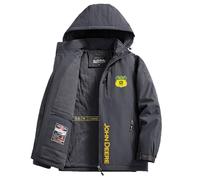 Jacket Uomo con Zip Deer, Giacca Inverno Caldo Spessore con Cerniera, Cardigan con Stampa Moda, per Autunno e Primavera, Leggero(Grey,2XL)