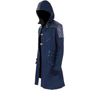 JACKETZONE Nero Blu Cosplay Costume Trench | Devil May Cry 5 Cappotto Dante, Cotone - Cappotto Nero Blu, XL