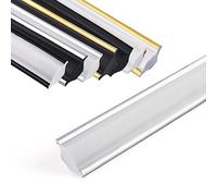 Jackfru Modanature da soffitto autoadesive, 5 m, modanature decorative per pareti (bianco con argento, 12 x 9 mm)