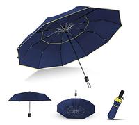 jackfru Ombrello tascabile, XXL, Ø 125 cm, manuale, da donna, per la scuola, parasole pieghevole, con 10 costole, leggero, Blu, S