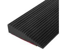 jackfru Profilo di transizione, 90 x 8 cm, striscia per davanzali delle porte, profilo di transizione autoadesivo, inclinazione interna sopra altezza: 1-3 cm, per pavimenti (1, nero, 90 x 8 x 3 cm)