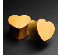Jackfruit Legno a Forma di Cuore Doppia Flangia Spina Mano Biologico Ear Calibri