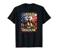 Jackie e ombra aquila calva sulla bandiera americana Maglietta
