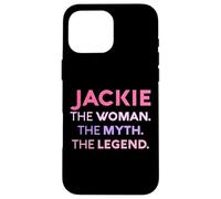 Jackie The Woman The Myth Legend Nome Personalizzato Donne Custodia per iPhone 16 Pro Max