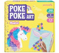 jackinthebox Poke Poke Art - Tema magico, arte e artigianato in tessuto senza disordine, kit di pressatura di fiori, regalo per bambini, regali per ragazze, attività fai da te per ragazzi, giocattoli