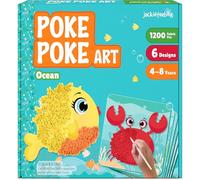 jackinthebox Poke Poke Art - Tema oceanico come granchio, tartaruga, pesce pagliaccio, cavalluccio marino, meduse, pesce palla, pesce palla e senza disordine arte da cucito per bambini, giocattoli per