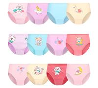 JackLoveBriefs 12 Slip in Cotone per Ragazze Intimo con Vari Motivi 2-3 Anni,Multicolore，Dimensione:S