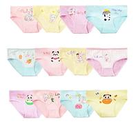 JackLoveBriefs 12 Slip in Cotone per Ragazze Intimo con Vari Motivi 5-7 Anni,Multicolore，Dimensione:L