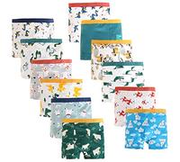 JackLoveBriefs Boxer Ragazzi Cotone Dinosauro Modello Orso Polare Intimo Ragazzo Confezione da 12, 1-3 Anni, Blu, Taglia: S