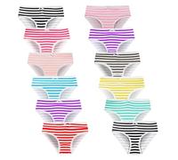 JackLoveBriefs Slip Ragazza Cotone Mutande Ragazza 8-11 Anni Pacco da 12,Multicolore，Dimensione:L