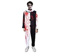 Jackolume Art The Clown Costume per adulti, uomo e donna, spaventoso costume da clown assassino sanguinante tuta cosplay Halloween terrificante horror outfit Dress Up set completo