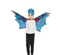 Jackolume Costume da dinosauro per bambini, set di maschere con ali di drago, mantello T Rex con maschere, per Halloween, compleanno, martedì grasso, cosplay, accessorio per travestimento