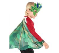 Jackolume Costume da dinosauro per bambini, set di maschere con ali di drago, mantello T Rex con maschere, per Halloween, compleanno, martedì grasso, cosplay, accessorio per travestimento