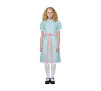 Jackolume Costume da ragazza Shining Grady Twins, babydoll blu con maniche a sbuffo abito Lolita per Halloween bambola raccapricciante cosplay costume abiti per feste