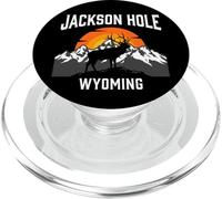Jackson Hole Wyoming Alce Montagna Retro Tramonto PopSockets PopGrip per MagSafe