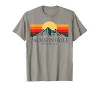Jackson Hole Wyoming Mountains Vintage Escursionismo Souvenir Maglietta