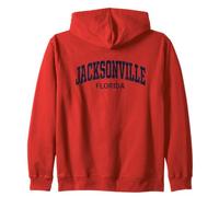 Jacksonville Florida Vintage Athletic Sports Design Felpa con Cappuccio