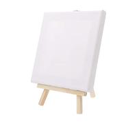 jackyee Mini Cornice con cavalletto in Tela e Legno Naturale, Set per Pittura Artistica, Disegno, Artigianato per Matrimonio, Wood Color + White, 12x20 Easel +15x15 Picture Frame