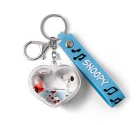 Jacmel Portachiavi a forma di cuore Snoopy con coriandoli liquidi
