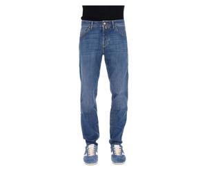 Jacob Cohën, ,Jeans ,Uomo ,Blu ,W37 Jeans etichetta camoscio in cotone comfort Scott fit