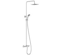 JACOB DELAFON Colonna doccia e bagno termostatico quadrato Altezza regolabile Doccia a testa 200x200 mm Con doccia a mano Colore Cromo JULY E78192-CP