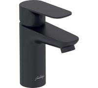 Jacob Delafon - Miscelatore per lavabo Oscar - Altezza sotto Becco 9,0 cm - Con Flessibili di Alimentazione - Flusso efficiente 5 L/min - 15,2 x 4,5 x 13,1 cm - Finitura Nero opaco - E29842-BL