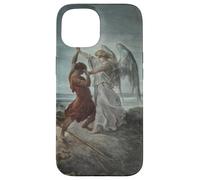 Jacob Wrestling con l'angelo di Gustave Dore (1866) Custodia per iPhone 15