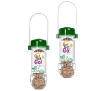 Jacobi Jayne Get Set Go - Mangiatoia da appendere per palline di grasso per uccelli, confezione da 2, per uccelli selvatici e da giardino, facile da pulire e supporto per palline di grasso