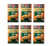 Jacobs 3 in 1 Original - Caffè Istantaneo Solubile con Zucchero e Crema - 6 Confezioni da 24 Bustine - Preparazione Rapida Totale - 144 Stick
