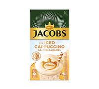 Jacobs Iced Cappuccino Caramello Salato - 80 Stick (10 x 8) - Caffè Istantaneo Freddo, Bevanda Cremosa al Caramello Salato, 1,42 Kg