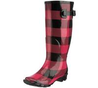 Jacobson - Stivali di Gomma da Donna a Quadri, Rosa e Nero., 39 EU
