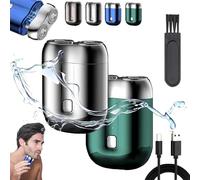 Jacooba Electric Razor, 2025 New Model Mini Dual-Head Electric Shaver, Portable Rechargeable Waterproof Electric Razor, Pocket Shaver USB Mini Shavers for Men, Washable Double Head Razor (Mix-D)