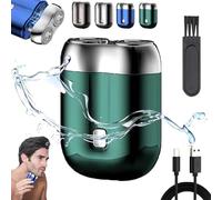 Jacooba Electric Razor, 2025 New Model Mini Dual-Head Electric Shaver, Portable Rechargeable Waterproof Electric Razor, Pocket Shaver USB Mini Shavers for Men, Washable Double Head Razor (Green)