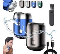 Jacooba Electric Razor, 2025 New Model Mini Dual-Head Electric Shaver, Portable Rechargeable Waterproof Electric Razor, Pocket Shaver USB Mini Shavers for Men, Washable Double Head Razor (Mix-C)