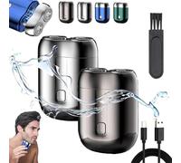 Jacooba Electric Razor, 2025 New Model Mini Dual-Head Electric Shaver, Portable Rechargeable Waterproof Electric Razor, Pocket Shaver USB Mini Shavers for Men, Washable Double Head Razor (Mix-A)