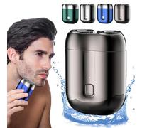 Jacooba Electric Razor, New Model Mini Dual-Head Electric Shaver, Upgrade Pocket Shaver USB Mini Shavers, Portable Rechargeable Waterproof Electric Razor for Men (Gray)
