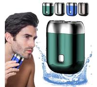 Jacooba Electric Razor, New Model Mini Dual-Head Electric Shaver, Upgrade Pocket Shaver USB Mini Shavers, Portable Rechargeable Waterproof Electric Razor for Men (Green)