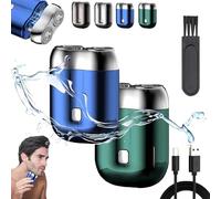 Jacooba Mini Dual-Head Electric Shaver, New Model Mini Dual-Head Electric Shaver, Rechargeable Waterproof Electric Razor, Pocket Shaver USB Mini Shavers for Men, Washable Double Head Razor (Mix-B)