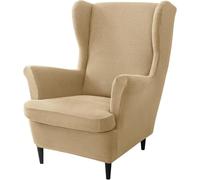 Jacquard Salvadivano Copripoltrona Trapuntato Copripoltrona con Orecchie Fodere per Sedie A Orecchioni Elasticizzato 2 Pezzi Fodere Protettiva Elasticizzato Antiscivolo(Camel)