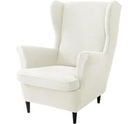 Jacquard Salvadivano Copripoltrona Trapuntato Copripoltrona con Orecchie Fodere per Sedie A Orecchioni Elasticizzato 2 Pezzi Fodere Protettiva Elasticizzato Antiscivolo(Ivory White)